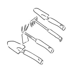 garden tools. garden tools set vector sketch illustration