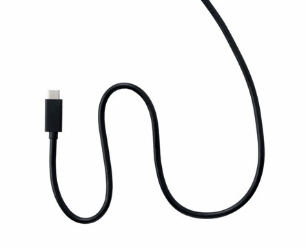Usb-type c placed on white background