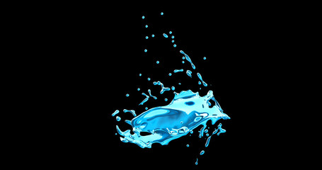 water splash isolated on white and blak background