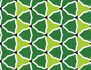 Obraz premium Seamless geometric pattern, texture or background vector in green, white, black colors.