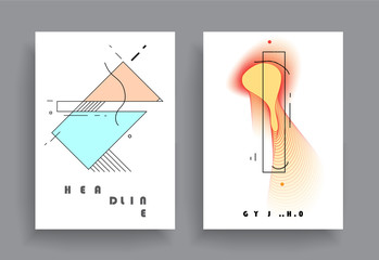 Artistic covers design. Creative colors backgrounds. Trendy futuristic design