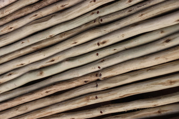 Rough timber roof abstract background