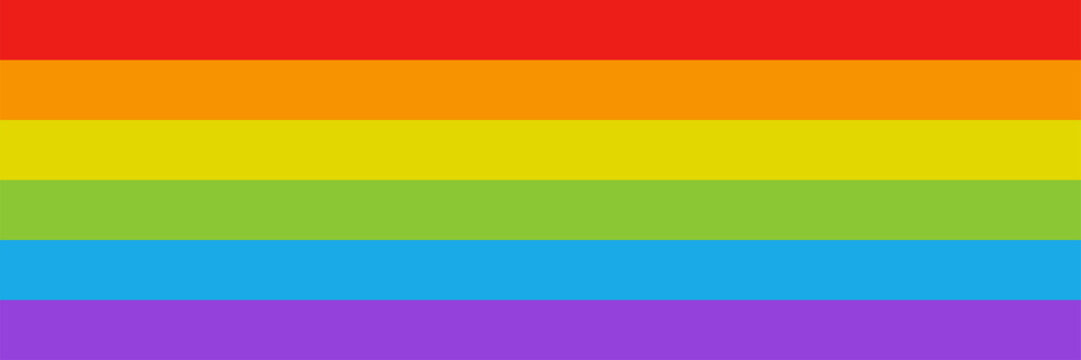 Rainbow flag. Vector isolated illustration. Flag vector banner design. Rainbow colors flag. Colorful wallpaper. EPS 10