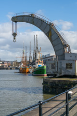 Bristol Docks with Fairbairn steam crane, Bristol, England, United Kingdom