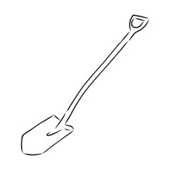 Shovel icon. Vector illustration of garden shovel. Hand drawn garden shovel. garden shovel vector sketch illustration