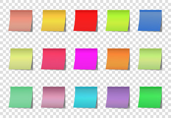 Post note color stickers isolated on