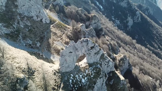Aerial view, valsassina, italy, grignone mountain, door of prada, bocchetta di prada