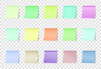 Post note color stickers isolated on