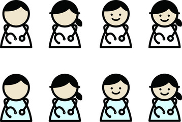 医者のアイコン／イラスト／セット