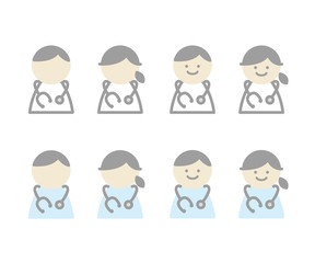 医者のアイコン／イラスト／セット