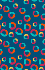 Japanese Colorful Circle Vector Seamless Pattern