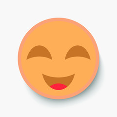 Emoji face, illustration icon emotion, vector smile, joy, happiness.