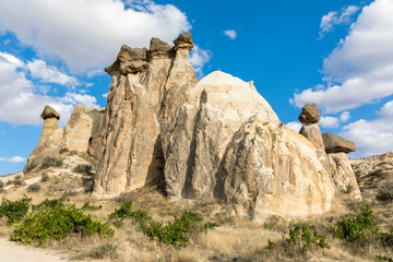 Volcanic tufa formations in Turkey's Cappadocia, Nevsehir, Turkey.