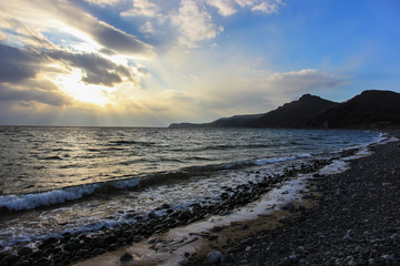 Sunset over the sea/ Shepalova bay, Primorsky krai, Russia