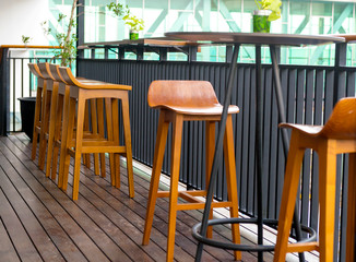 Table and chair on the terrace