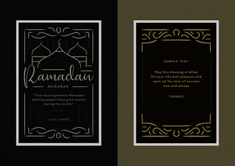 Vector Illustration ramadan mubarak with proportion in size 4x6inch postcard