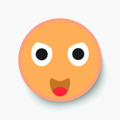 Emoji face, illustration icon emotion, vector evil, joy.