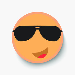 Emoji face, illustration icon emotion, vector coolness, joy.
