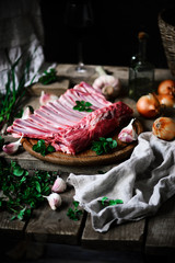 easter lamb with vegetables and herbs.style rustic.