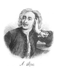 The Alexander Pope's portrait, regarded as one of the greatest English poets, and the foremost poet of the early eighteenth century. in the old book the Great Authors, by W. Dalgleish, 1891, London