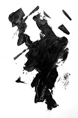 Obraz premium Abstract black acrylic on paper