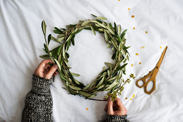 Fresh green Christmas wreath