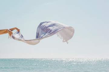 Scarf flying in the wind