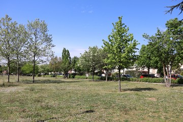 Le parc Bourlione à Corbas, grand espace vert - Ville de Corbas - Département du Rhône - France