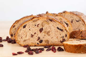 homemade dried cranberry walnut bread