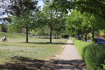 Le parc Bourlione à Corbas, grand espace vert - Ville de Corbas - Département du Rhône - France