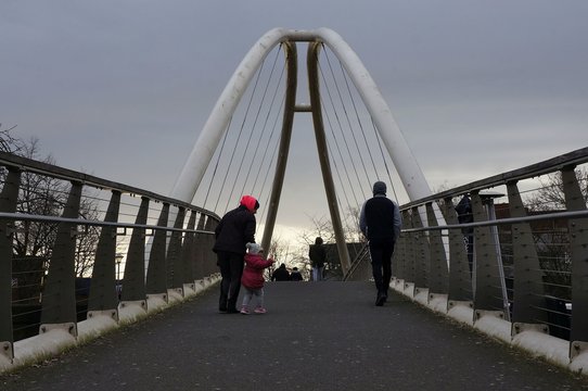 People Walking On The New Bridge. Boston Lincolnshire