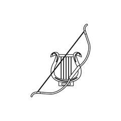 Fototapeta premium bow and lyre mythology apollo god of Olympus, illustration for web and mobile design.