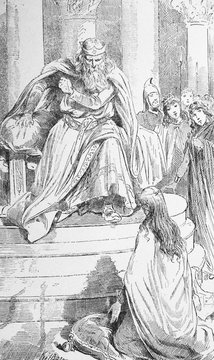 The illustration from the King Lear in the old book Shakespeare, by J. Darmesteter, 1889, Paris