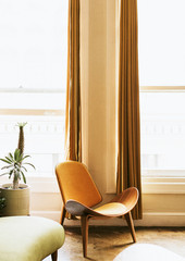 Retro style mid-century modern decorated apartment