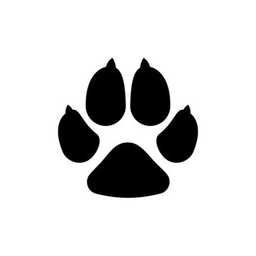 Dogs paw. Dog footprint flat icon. Vector illustration