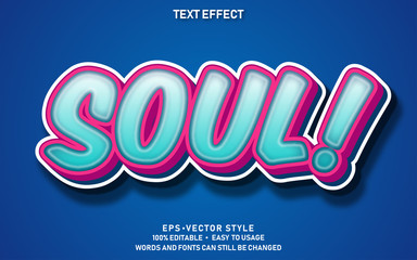 Editable Text Effect Cute Soul Premium Vector