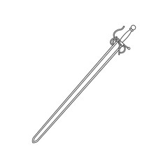 Colada sword of the spanish warrior of the middle ages cid campeador, illustration for web and mobile design.