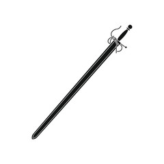 Colada sword of the spanish warrior of the middle ages cid campeador, illustration for web and mobile design.