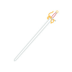 Colada sword of the spanish warrior of the middle ages cid campeador, illustration for web and mobile design.