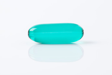 Pill for viral disease on a white background