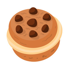 Vector design of cupcake and birthday sign. Set of cupcake and chocolate vector icon for stock.