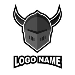 esport logo knight horn helmet