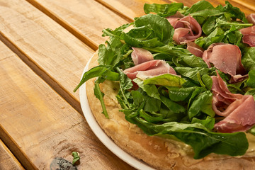 Arugula and Ham Pizza