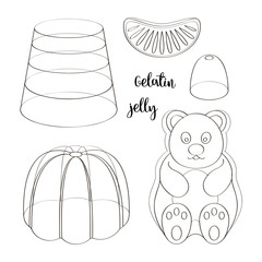 Set of beautiful realistic jelly assortement.