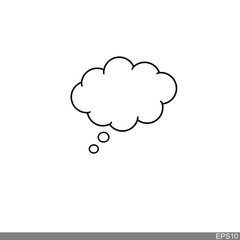 Think Speech Bubble line icon on white background.vector illustration