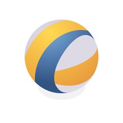Obraz premium Sports isometric ball for beach volleyball.