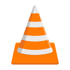 Traffic cone icon isolated on white background. Vector illustration.