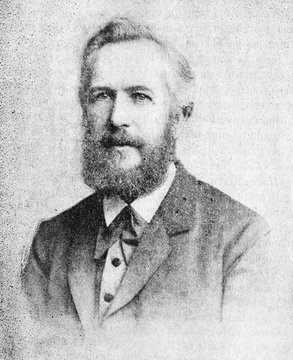 The Ernst Heinrich Philipp August Haeckel's portrait, a German zoologist in the old book The main ideas of zoology, by E. Perier, 1896, St. Petersburg