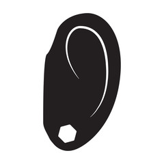 Piercing of ear vector icon.Black vector icon isolated on white background piercing of ear .