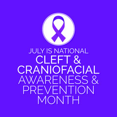 Vector illustration on the theme of National Cleft and Craniofacial awareness month observed during July.